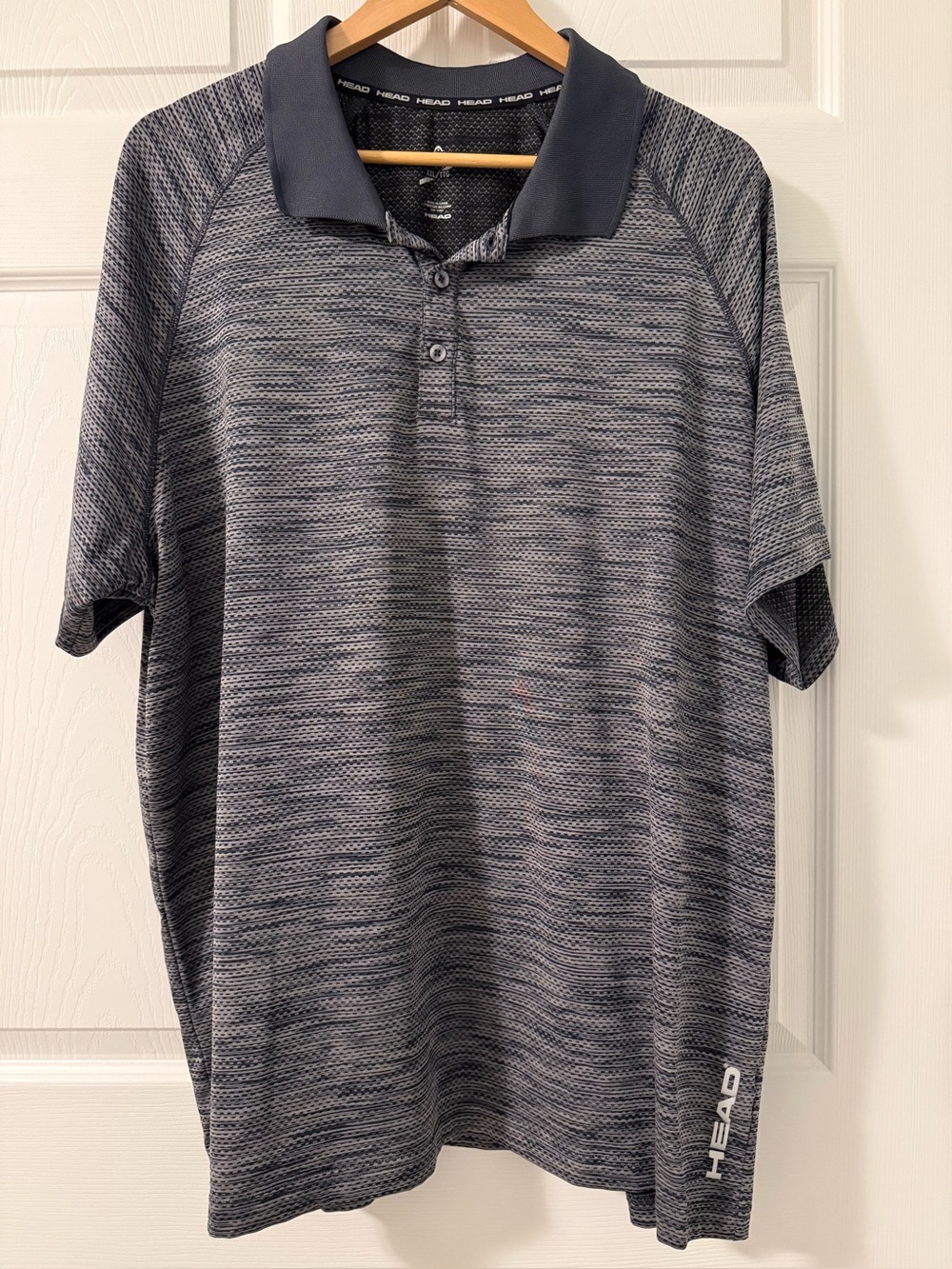 HEAD Performance Golf Polo Shirt Men’s XXL Gray Black Space Dye Athletic